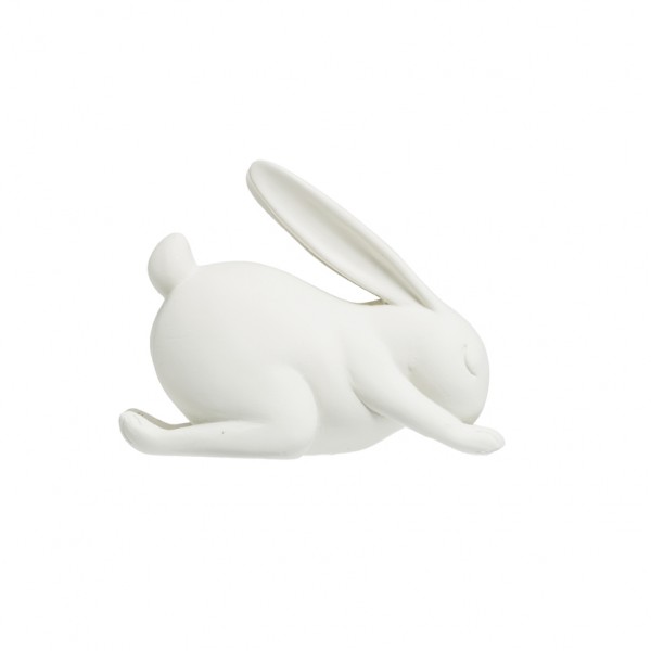 Resin Child's Pose Yoga Rabbit, White                            