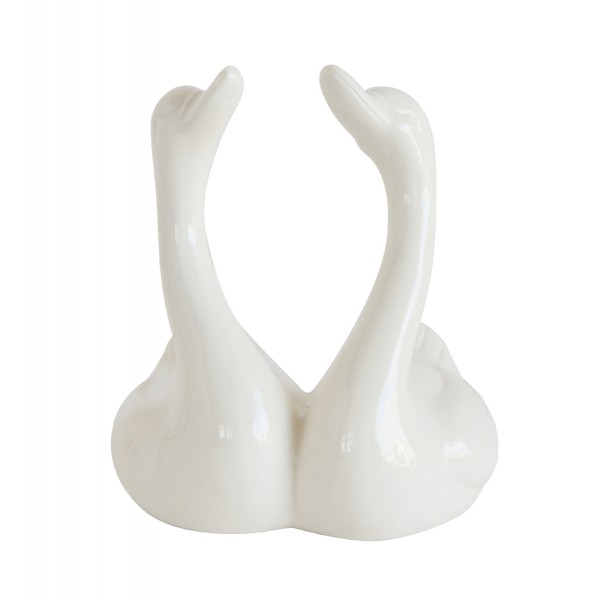 Stoneware Swan Ring Holder, White 