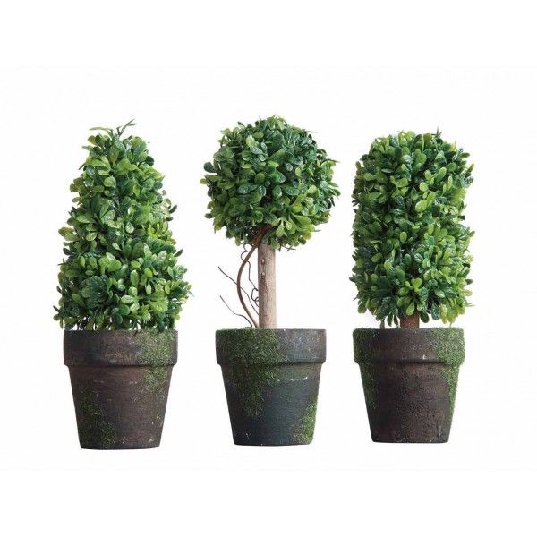 PVC Topiary In Pot, 3 Styles