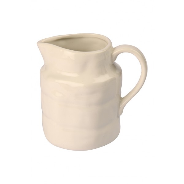 Stoneware Vintage Reproduction Creamer, White, Small