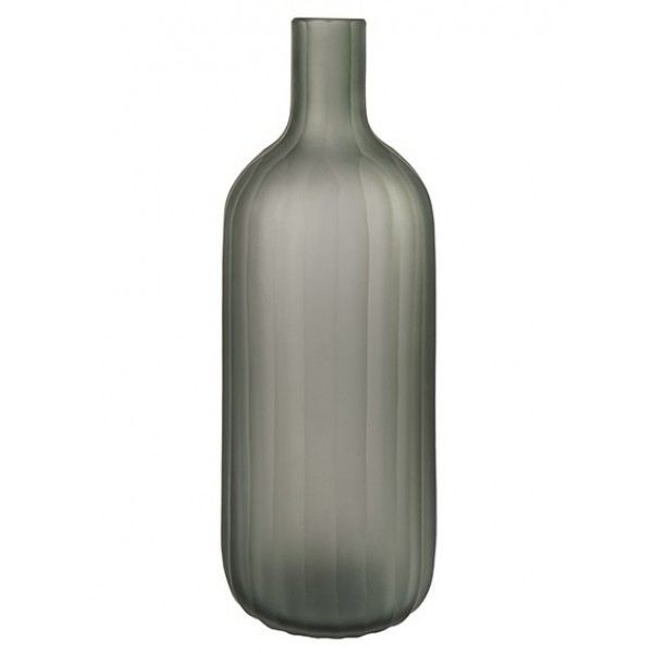 Large Cut Glass Vase, Grey