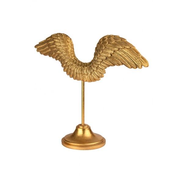 Resin "Wings of an Angel" on Stand, Gold 