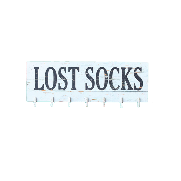 MDF Wall Decor “Lost Socks” with 7 clothespin