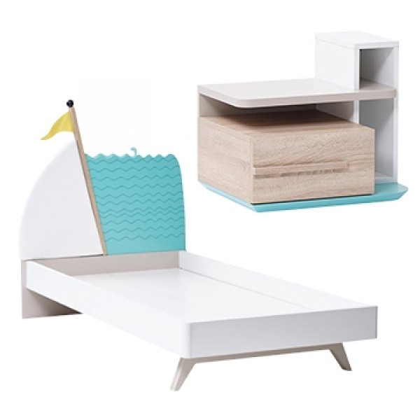 Ocean Kids - Bed Frame with Night Stand - Small