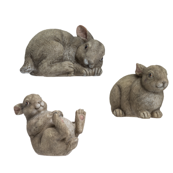 Resin Rabbit Figurine, 3 Styles